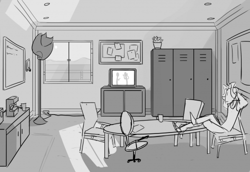 Afternoon in the staff room.