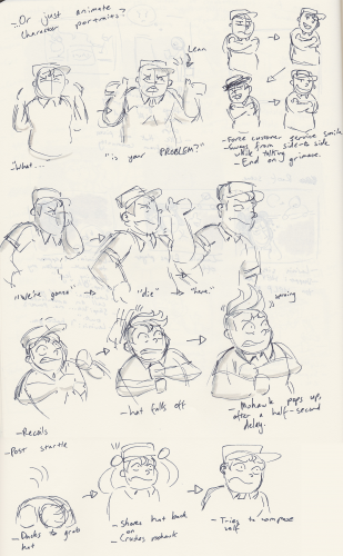 Storyboard set 3: making the cashier's portraits more animated.
